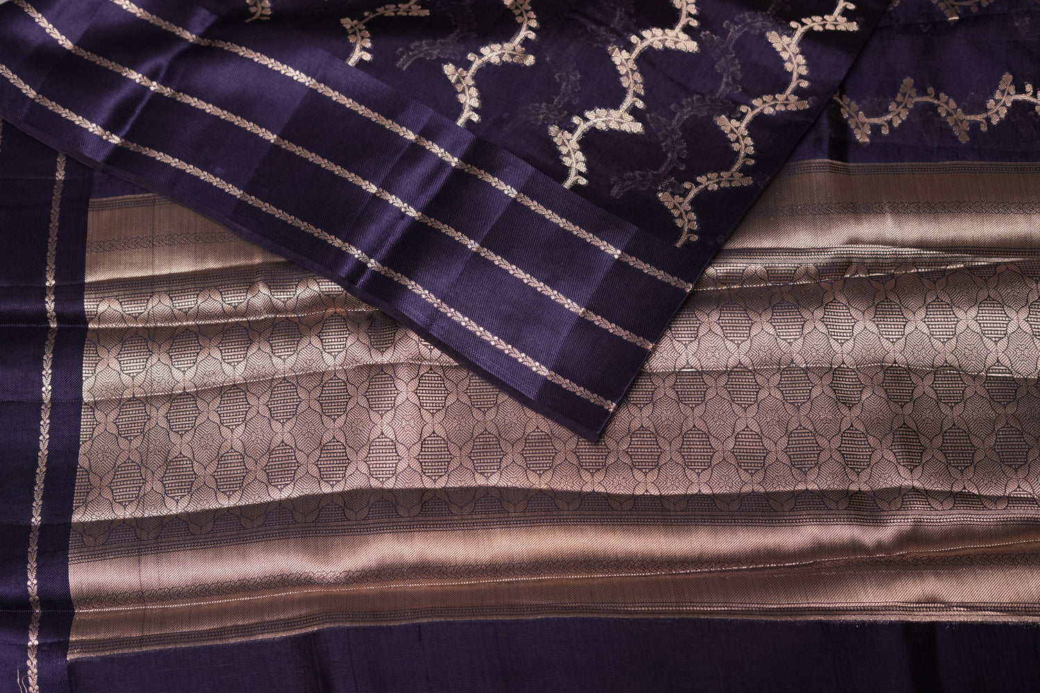 RAW MANGO SAREE- NAVY BLUE