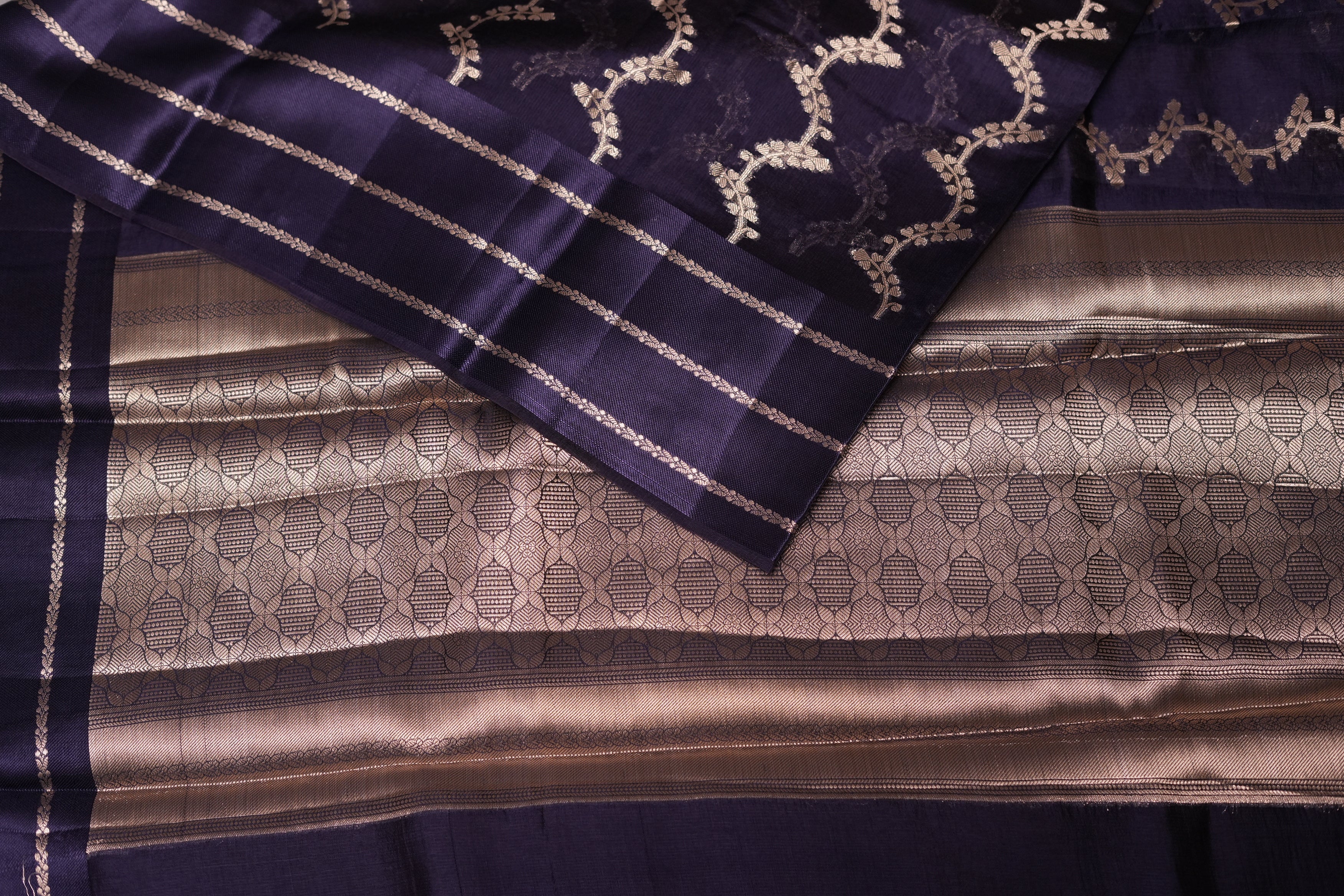 RAW MANGO SAREE- NAVY BLUE