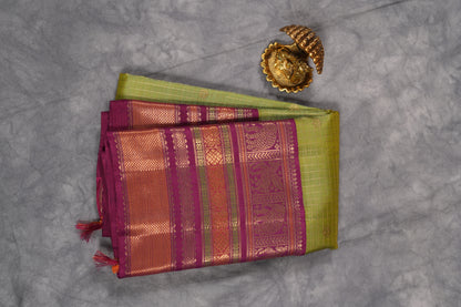 VINTAGE KANJEEVARAM - PISTA GREEN