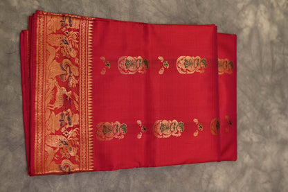 SALEM PATTU SAREE- TOMATO RED