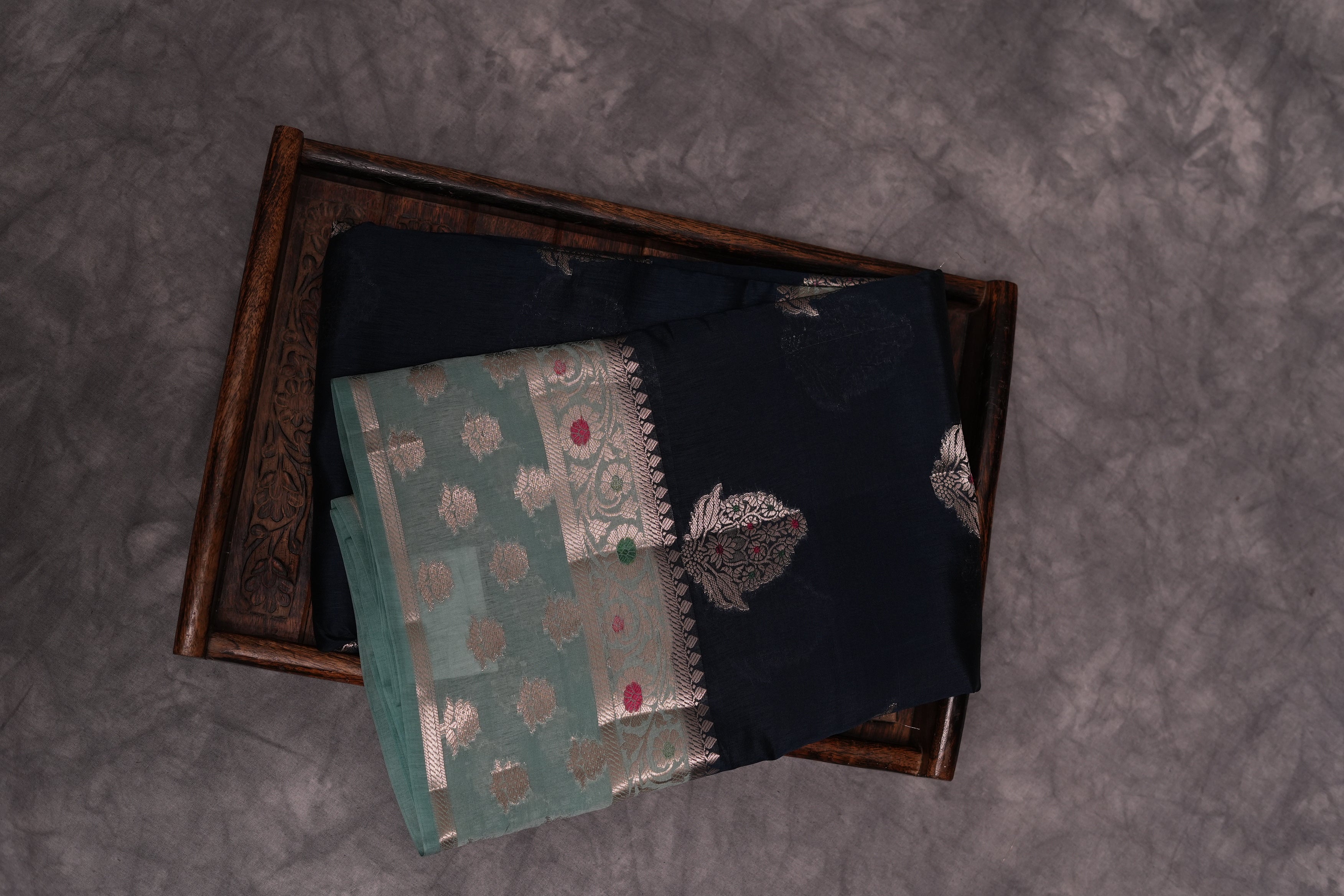 RAW MANGO SAREE- AZURE BLUE