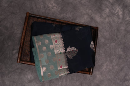 RAW MANGO SAREE- AZURE BLUE