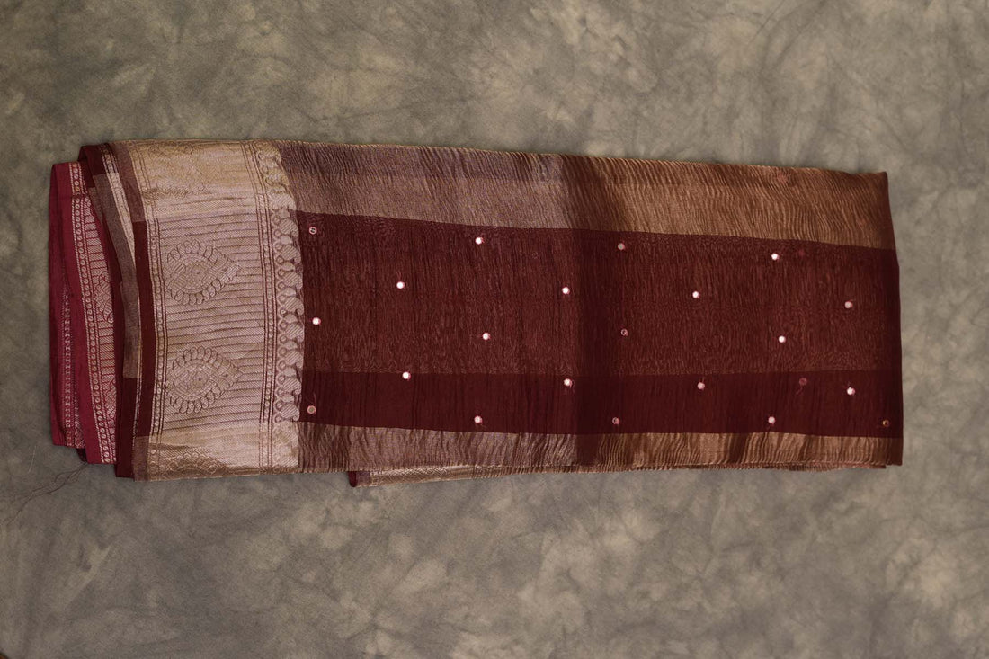 KANCHI KORA SAREE-MAROON