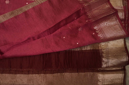 KANCHI KORA SAREE-MAROON