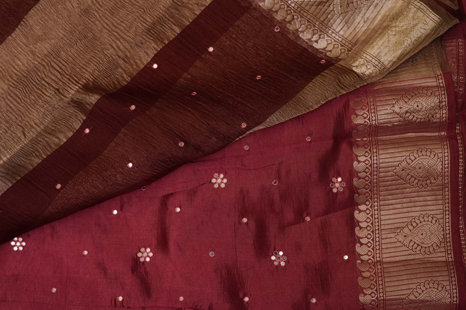 KANCHI KORA SAREE-MAROON