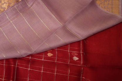 ORGANZA KORA SAREE- RED