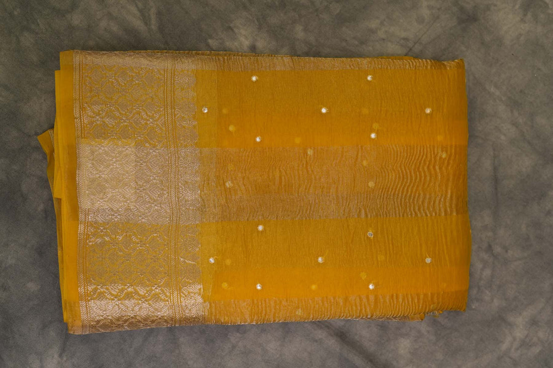 KANCHI KORA SAREE- YELLOW