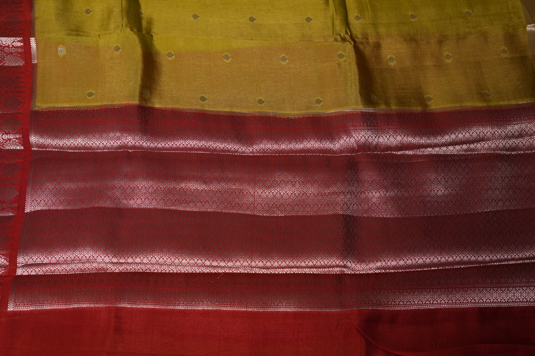 RAW MANGO SAREE- PARROT GREEN