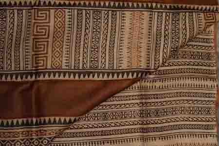 PURE TUSSAR SAREE-HALF WHITE