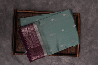 RAW MANGO SAREE- SEA GREEN