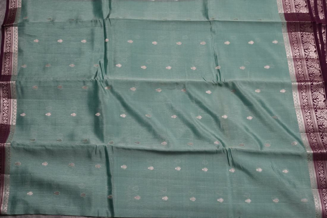 RAW MANGO SAREE- SEA GREEN