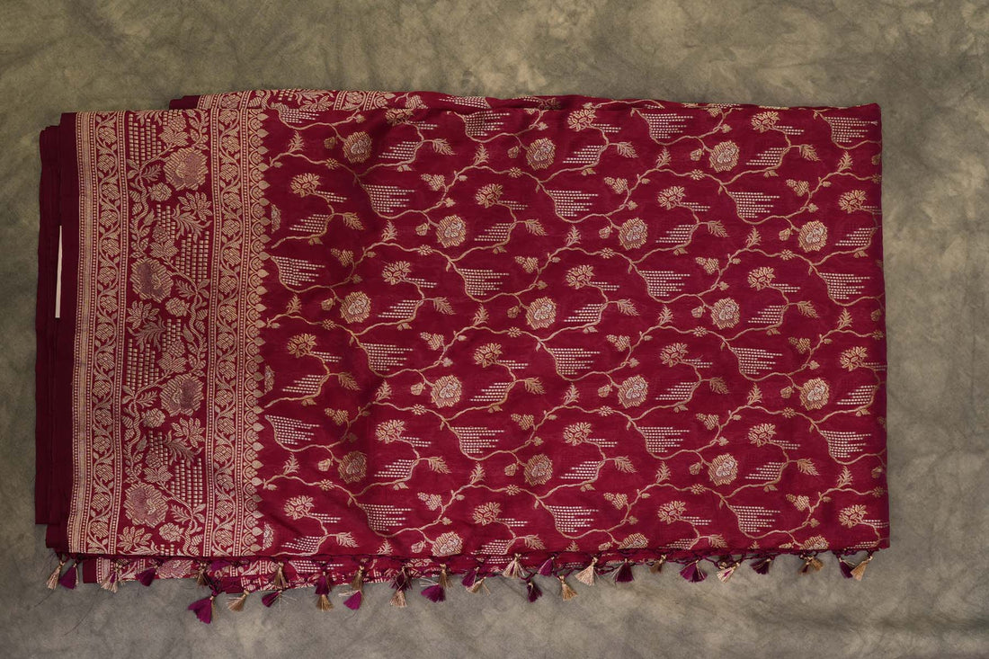 BENARASI SILK SAREE- WINE
