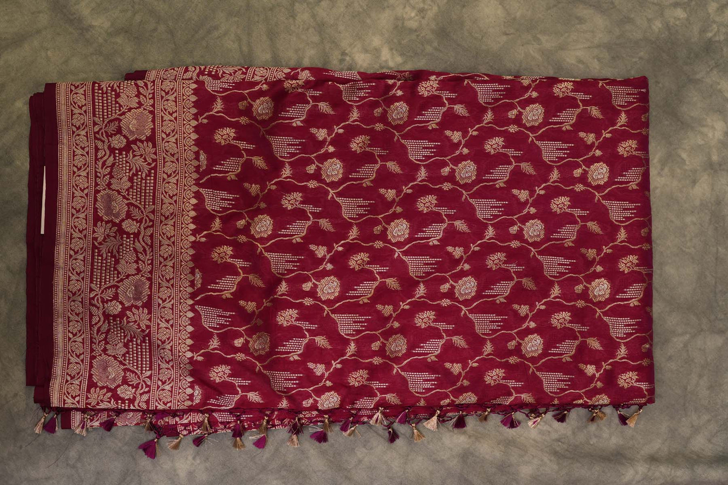 BENARASI SILK SAREE- WINE