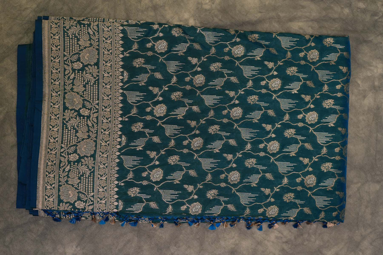 BENARASI SILK SAREE- PEACOCK GREEN