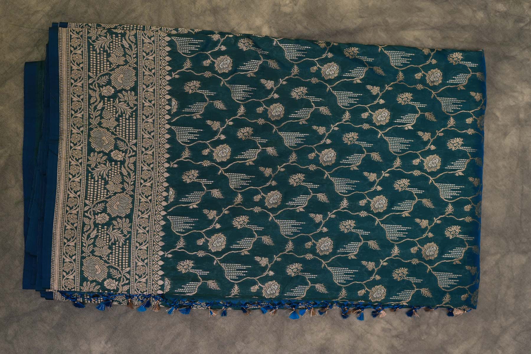 BENARASI SILK SAREE- PEACOCK GREEN