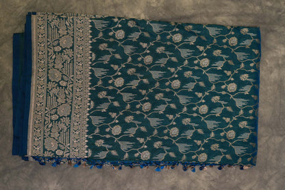 BENARASI SILK SAREE- PEACOCK GREEN