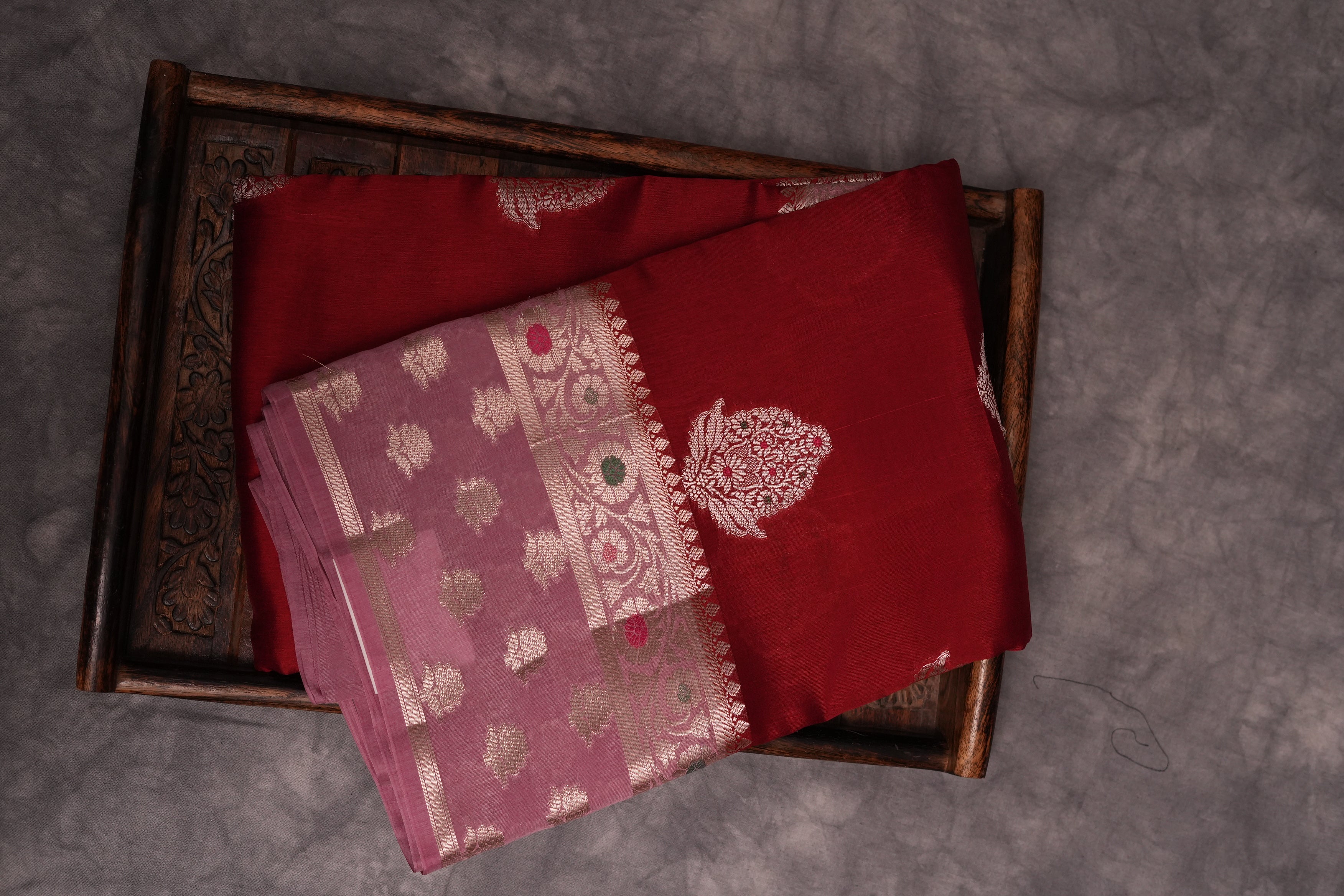 RAW MANGO SAREE-TOMATO RED