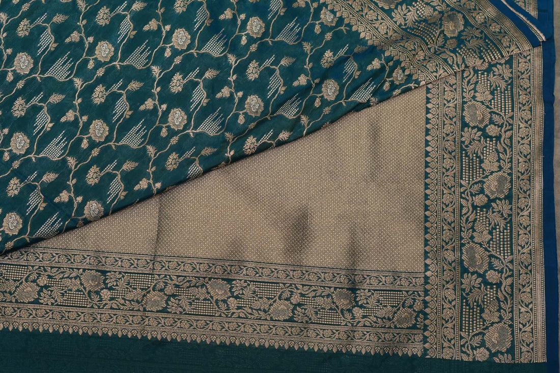 BENARASI SILK SAREE- PEACOCK GREEN
