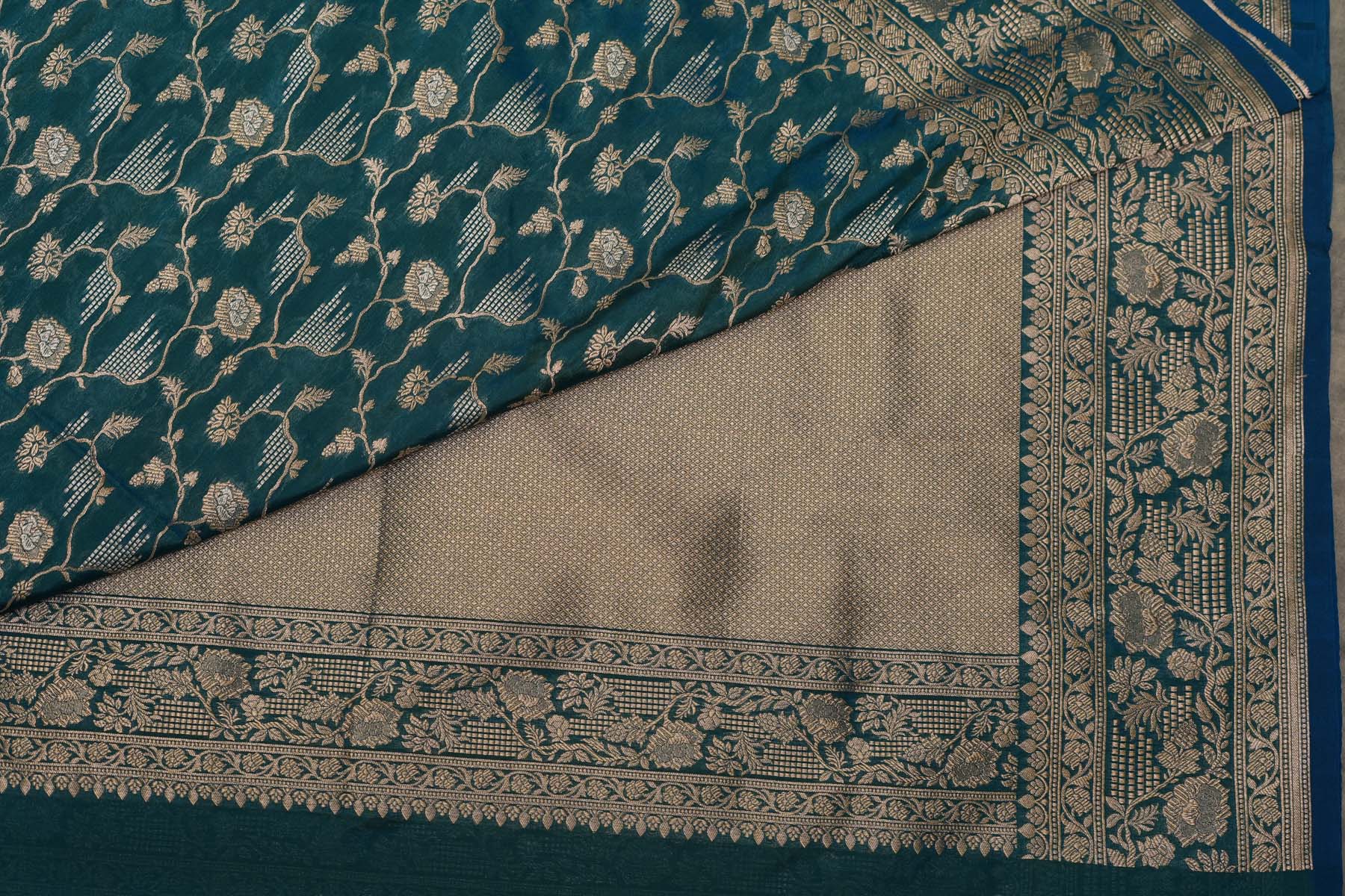 BENARASI SILK SAREE- PEACOCK GREEN