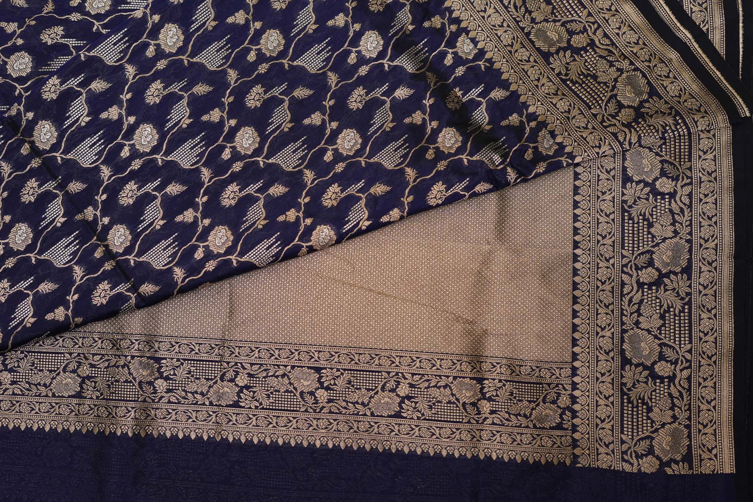 BENARASI SILK SAREE- DARK BLUE