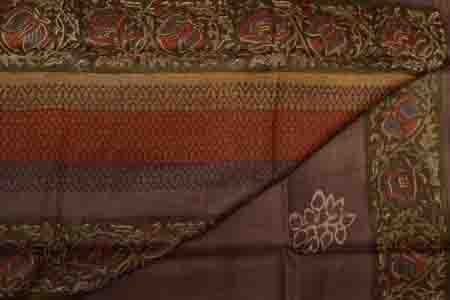 PURE TUSSAR SAREE-ROSY BROWN