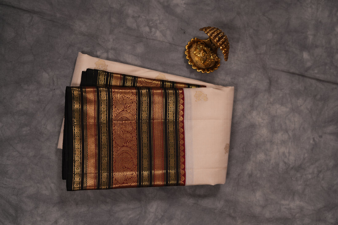 VINTAGE KANJEEVARAM - WHITE