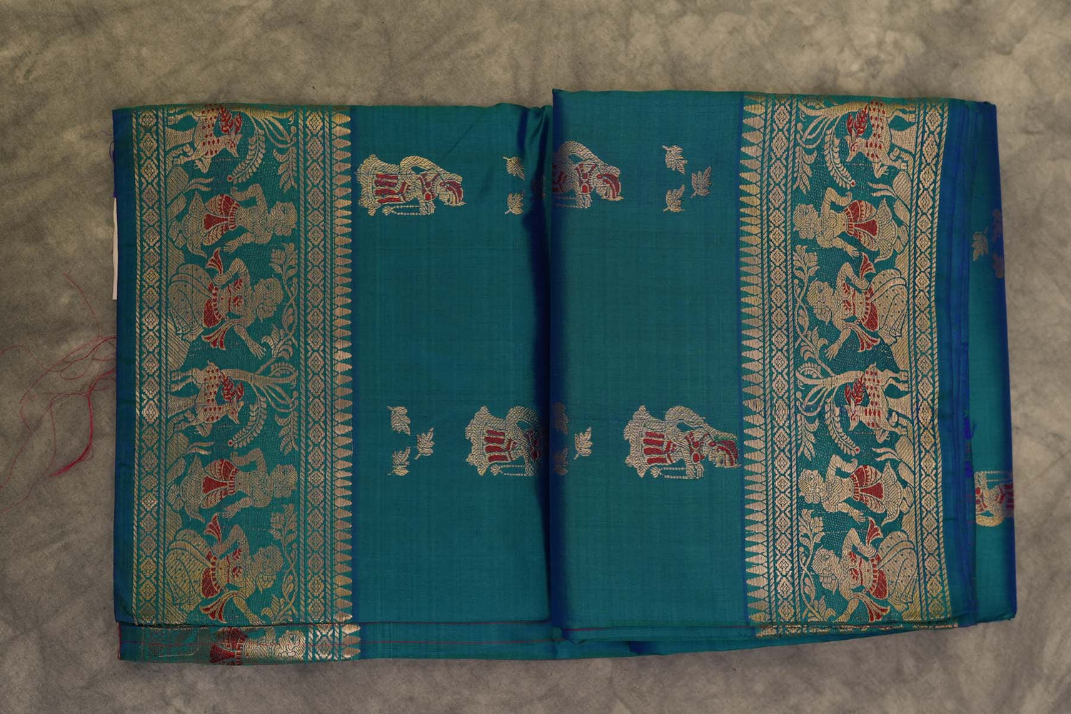 SALEM PATTU SAREE- PEACOCK BLUE