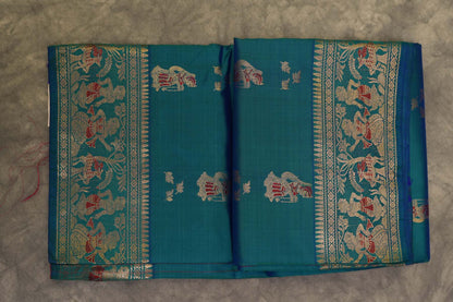 SALEM PATTU SAREE- PEACOCK BLUE