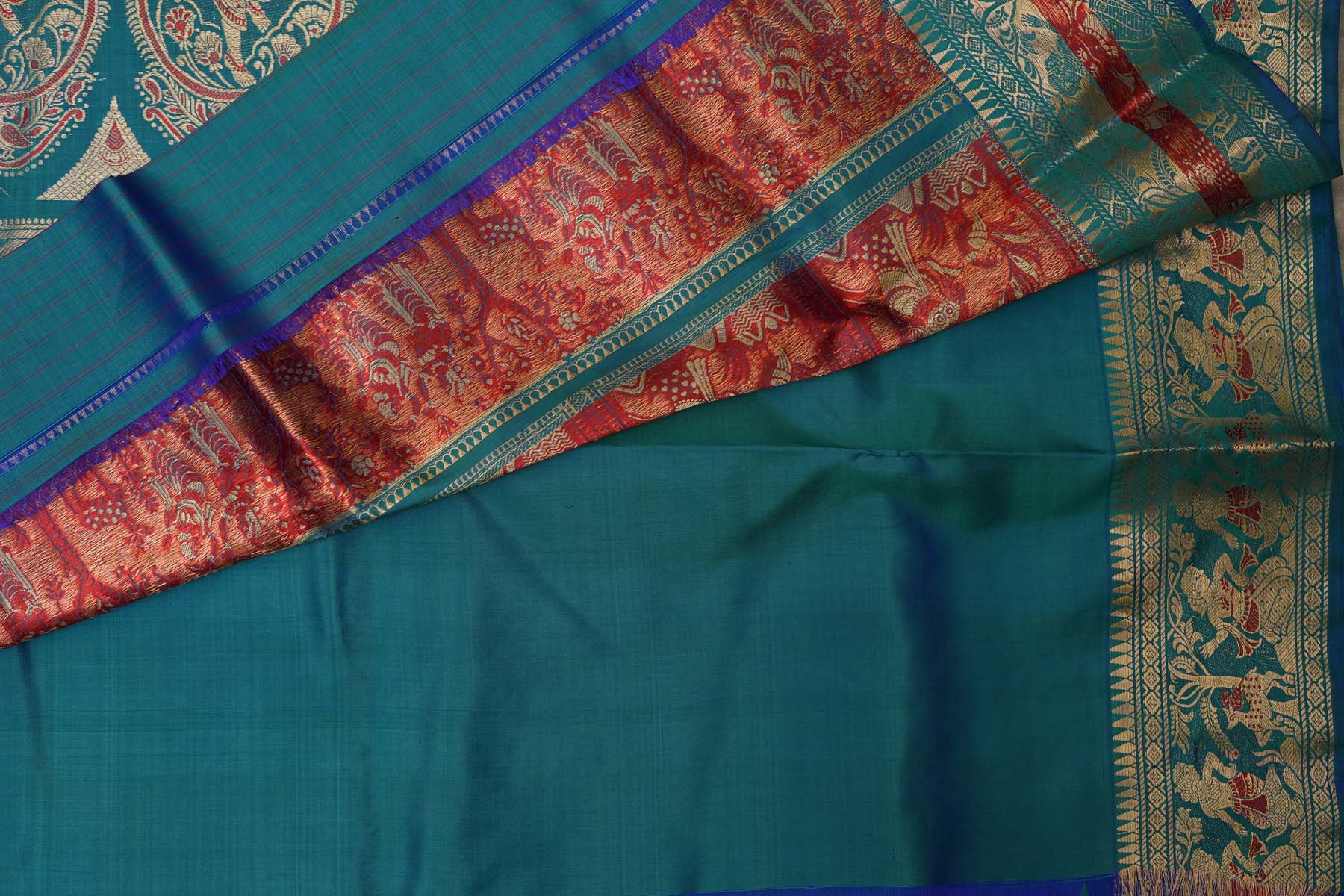 SALEM PATTU SAREE- PEACOCK BLUE