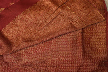 BENARASI GOERGETTE SAREE- RED BROWN