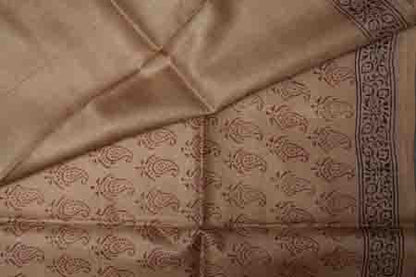 PURE TUSSAR SAREE- PALE BROWN