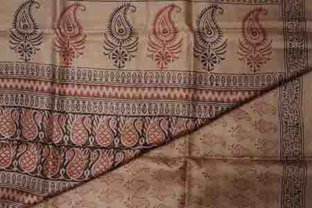 PURE TUSSAR SAREE- PALE BROWN