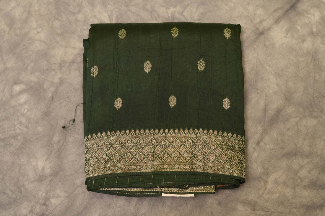 BENARASI GEORGETTE SAREE- DARK GREEN