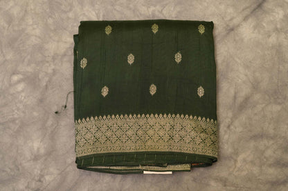 BENARASI GEORGETTE SAREE- DARK GREEN