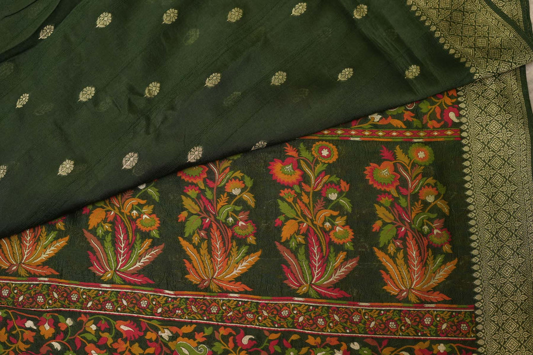 BENARASI GEORGETTE SAREE- DARK GREEN