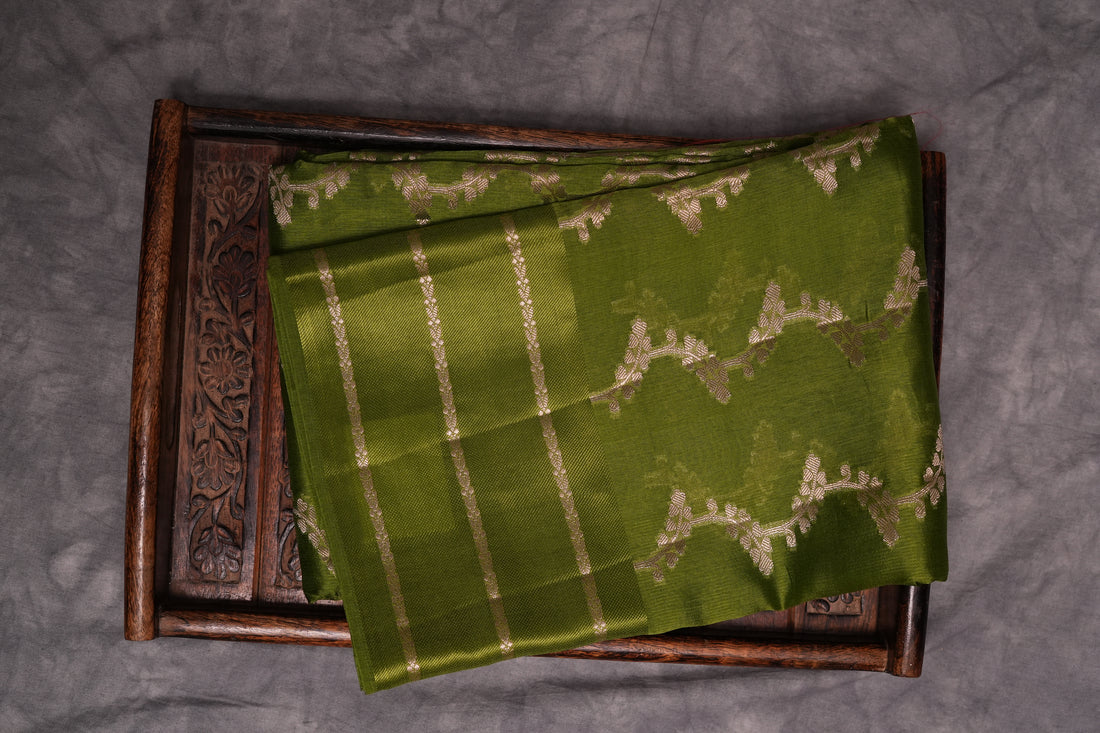 RAW MANGO SAREE- LIGHT GREEN