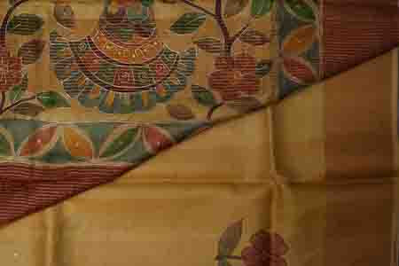 PURE TUSSAR SAREE-YELLOW