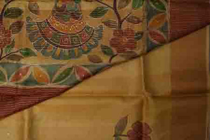 PURE TUSSAR SAREE-YELLOW