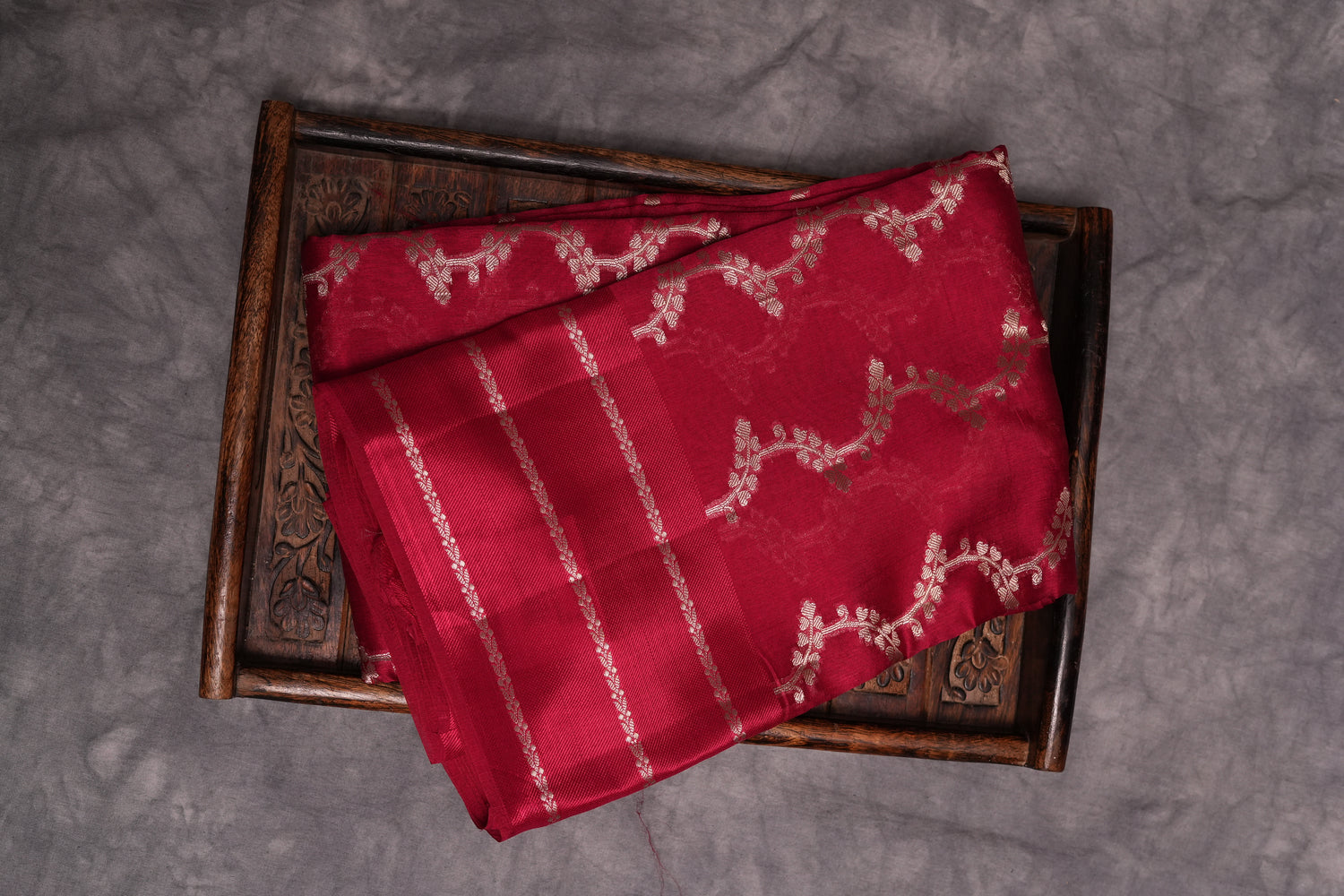 RAW MANGO SAREE- TOMATO RED