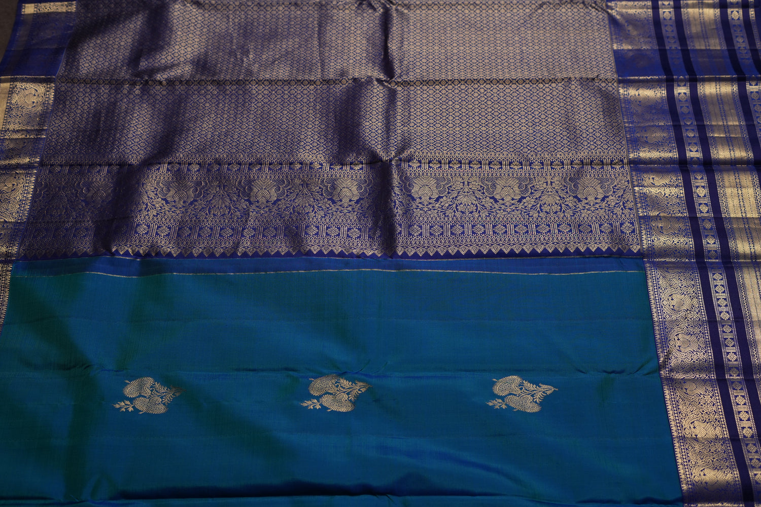 VINTAGE KANJEEVARAM - PEACOCK BLUE