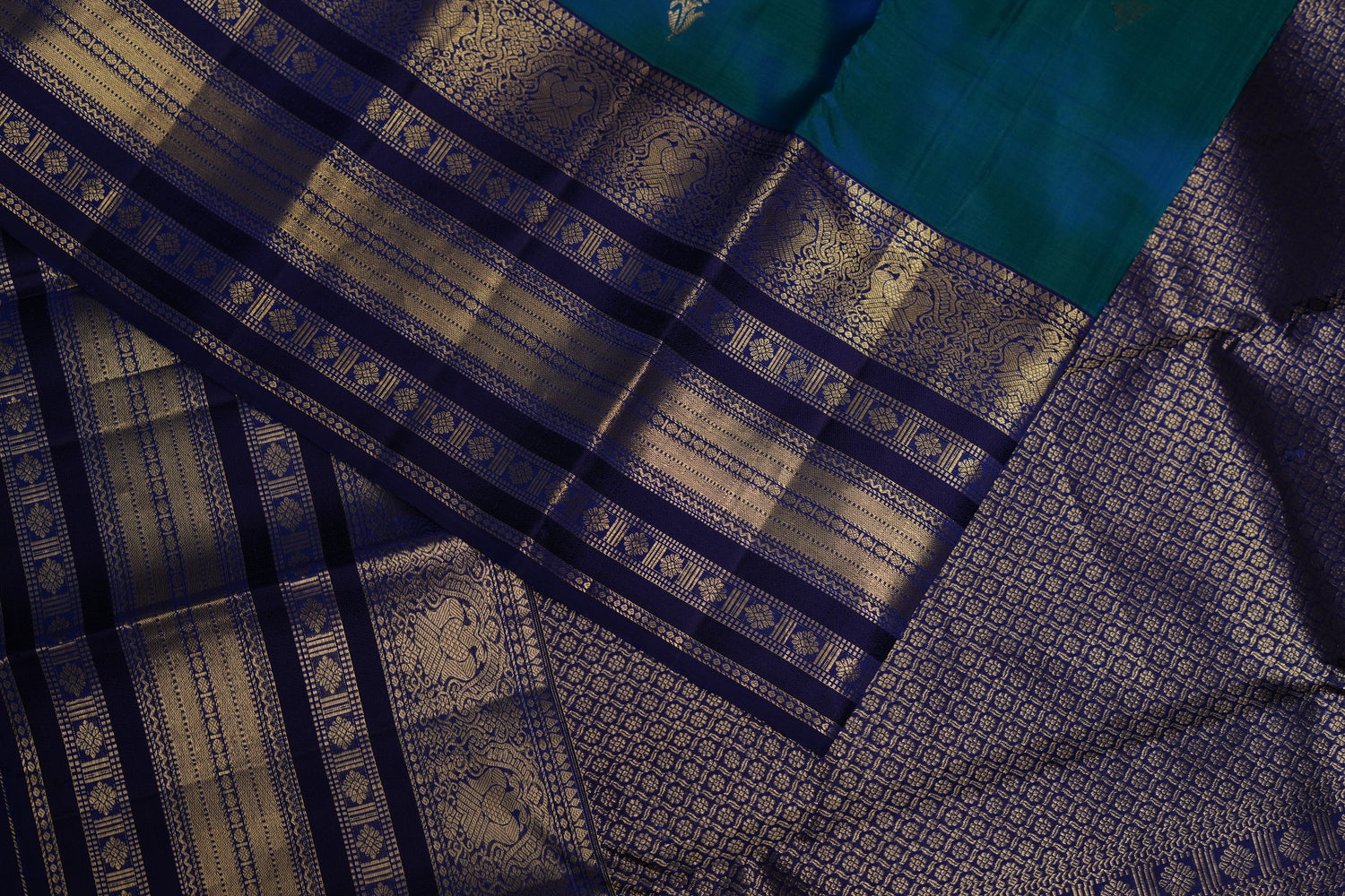 VINTAGE KANJEEVARAM - PEACOCK BLUE