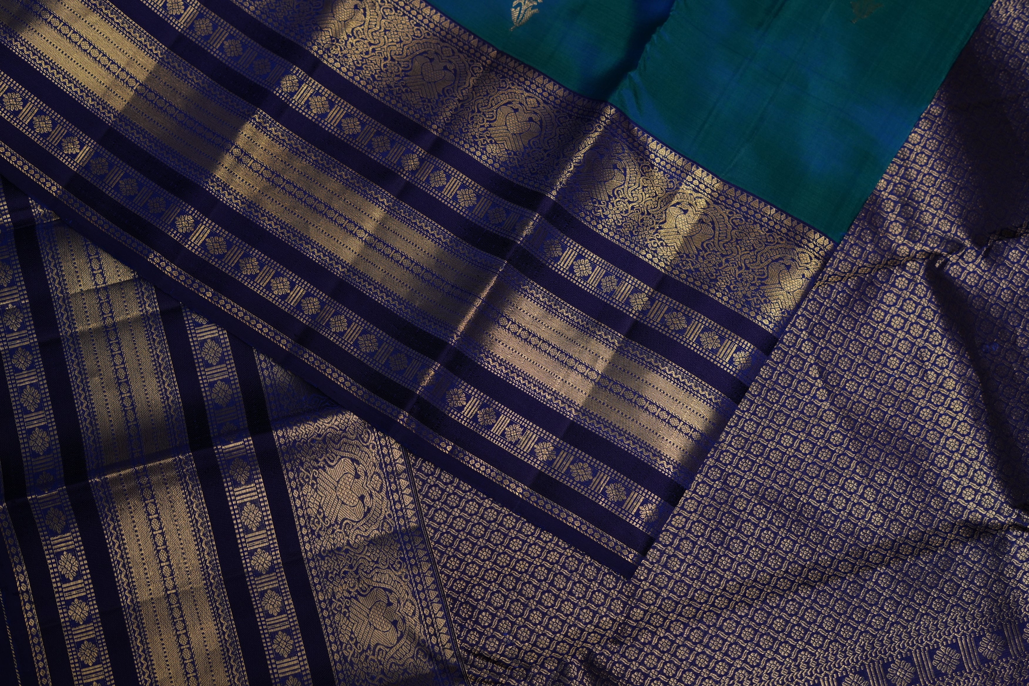 VINTAGE KANJEEVARAM - PEACOCK BLUE