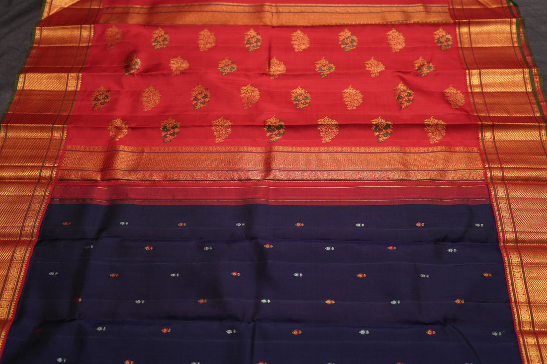 VINTAGE KANJEEVARAM - INK BLUE