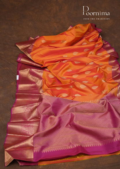 PURE VINTAGE KANCHI PATTU SAREE - KADHAMBARI SILKS
