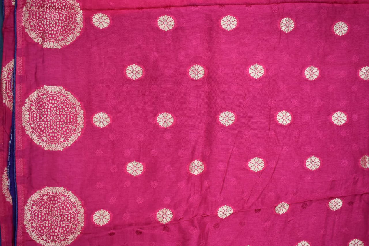 PINK &amp; BLUE- MONA SILK SAREE
