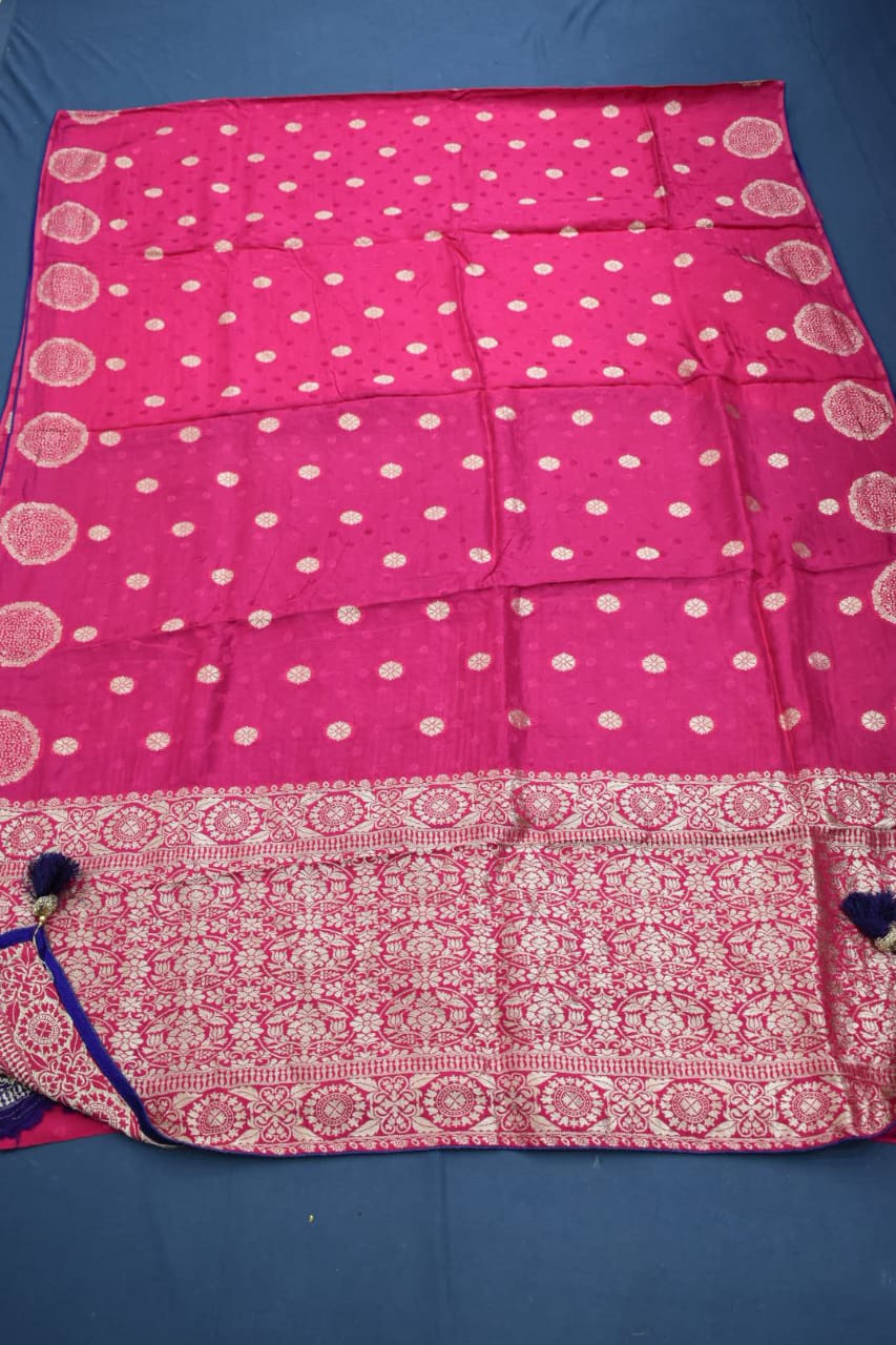 PINK &amp; BLUE- MONA SILK SAREE