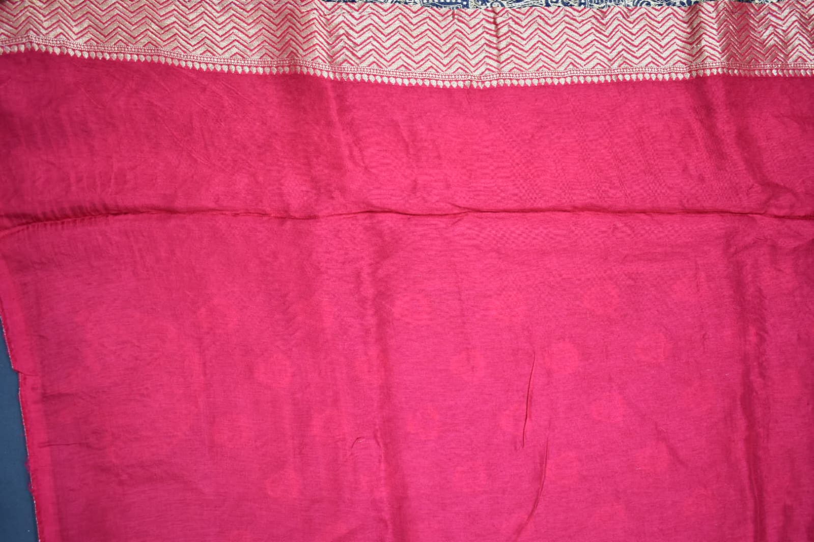 NAVY BLUE &amp; PINK- MONA SILK SAREE