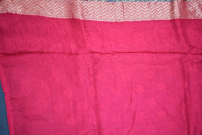 NAVY BLUE &amp; PINK- MONA SILK SAREE