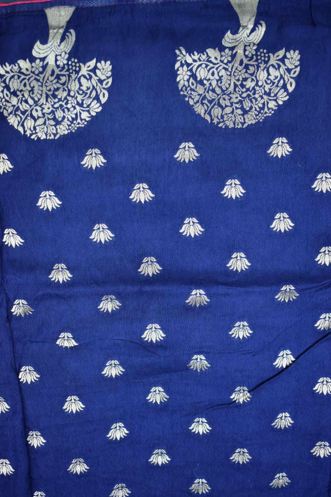 NAVY BLUE &amp; PINK- MONA SILK SAREE