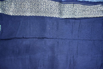 LIGHT SEA GREEN&amp; NAVY BLUE- MONA SILK SAREE